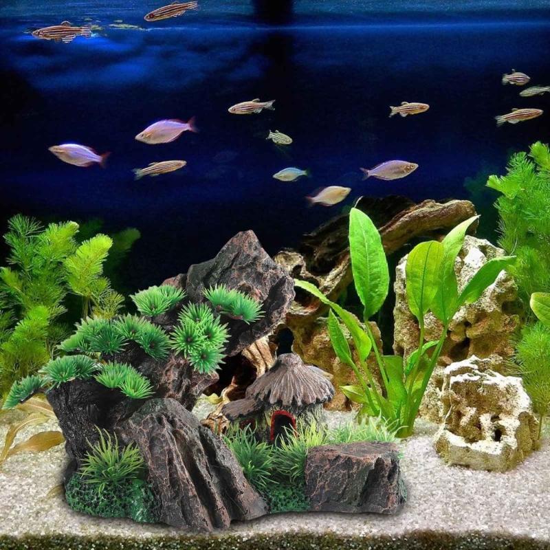 Украшения для аквариумов из смолы с реалистичными украшениями для дома, офиса, отеля в горах для создания подводной атмосферы