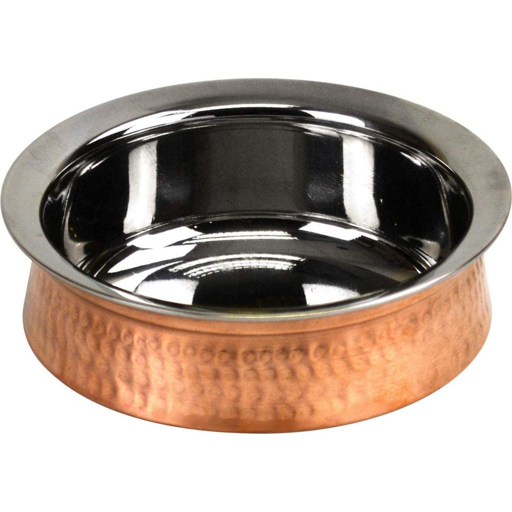 Профессиональный сверхпрочный ханди из нержавеющей стали с медным дном, многофункциональная посуда для подачи еды, столовая посуда, медная сервировочная миска, 500 мл (Упаковка 1 шт.)