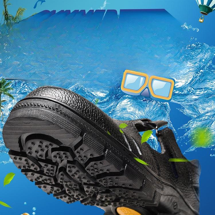 Сандалии для работы, противоударные, противоскользящие, противоударные, тисненые, из коровьей кожи