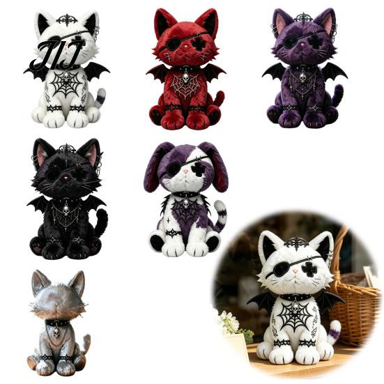Cute Witchy Room Accents Gothic Animal Wooden Figurines, Pirate Style Cat Rabbit 2D Flat Desktop Fashionable Birthday Gifts Ornaments, Statues