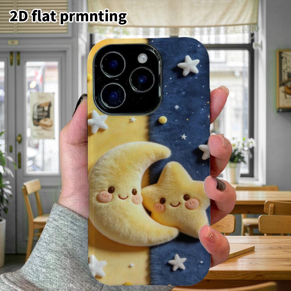 Чехол для телефона: 2D плоский, подходит для защитного чехла iPhone 18 17 16 15 14 13 12Pro, подушка-звезда и луна, идеальный подарок на Рождество и Хэллоуин