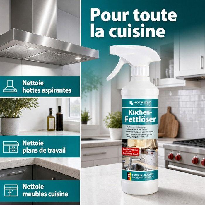 Dégraissant cuisine, nettoyant cuisine, dégraissant four, 500 ml prêt à l'emploi