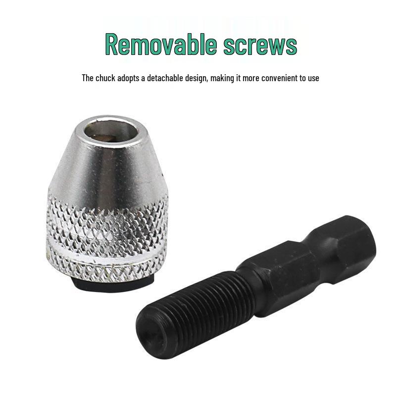 Three-Jaw Mini Drill Bit Collet Set with Adjustable Clamping and Extension Rod