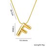 Stainless Steel Gold Color Chunky Alphabet Balloon Bubble Initial Letter Pendant Necklace for Women Charm Necklace Jewelry Gift
