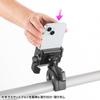 Sanwa Supply Держатель для смартфона с винтовым регулируемым зажимом для велосипеда/тележки, угол, совместимость с портретной/альбомной ориентацией, CR-LASMP1