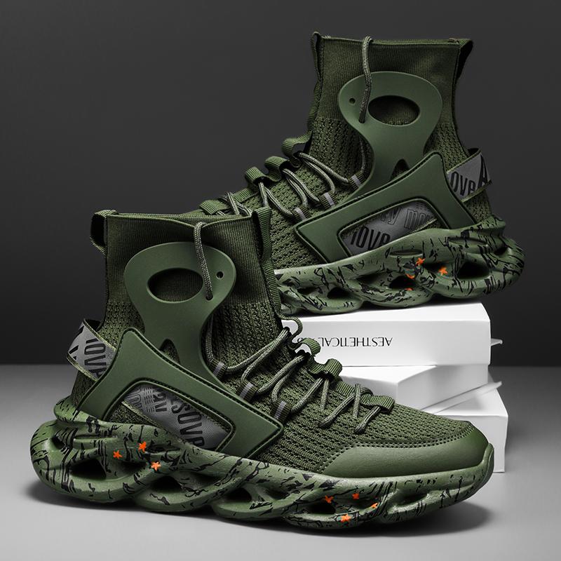 Мужские кроссовки для бега, большой размер, мягкая подошва, амортизация, удобные, для ходьбы на открытом воздухе, повседневные, для бега в спортзале, сетчатые, высокие, мужские кроссовки