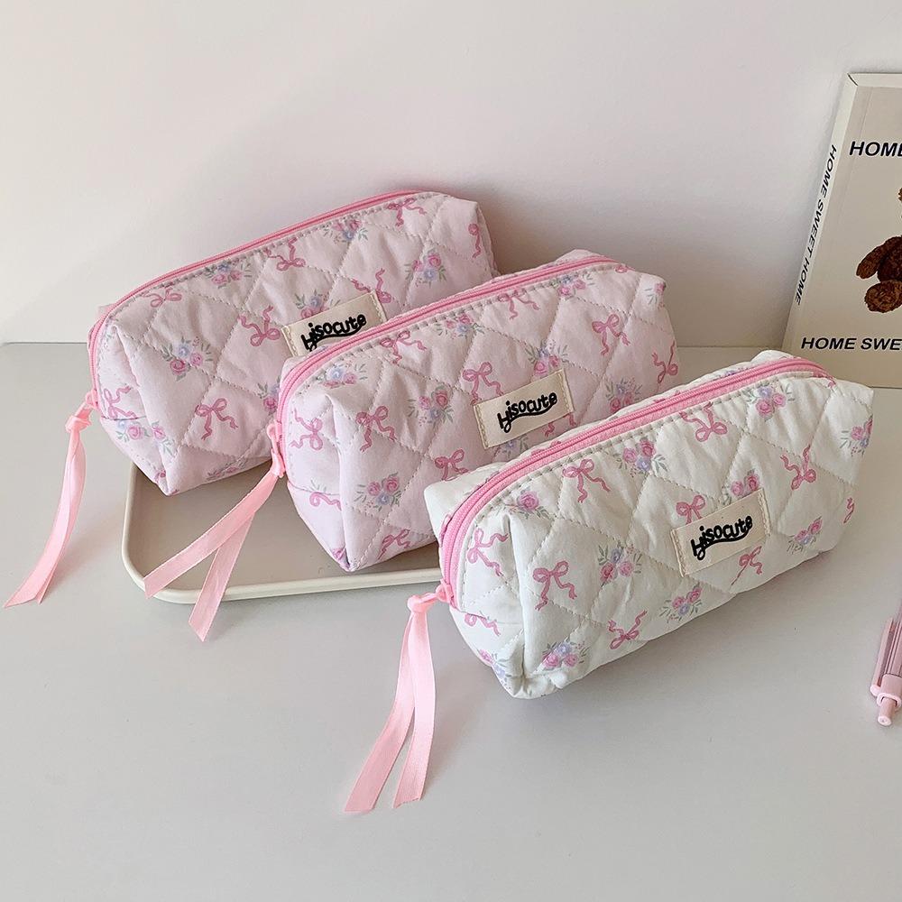 Bowknot Pen Bag Large Capacity Cosmetic Bag Creative Stationery Organizer  Gift