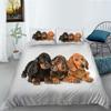 Комплект постельного белья с 3D-серией собак, пододеяльник с рисунком животных, наволочка из 2 или 3 предметов, подходит для украшения дома в комнатах для любителей животных