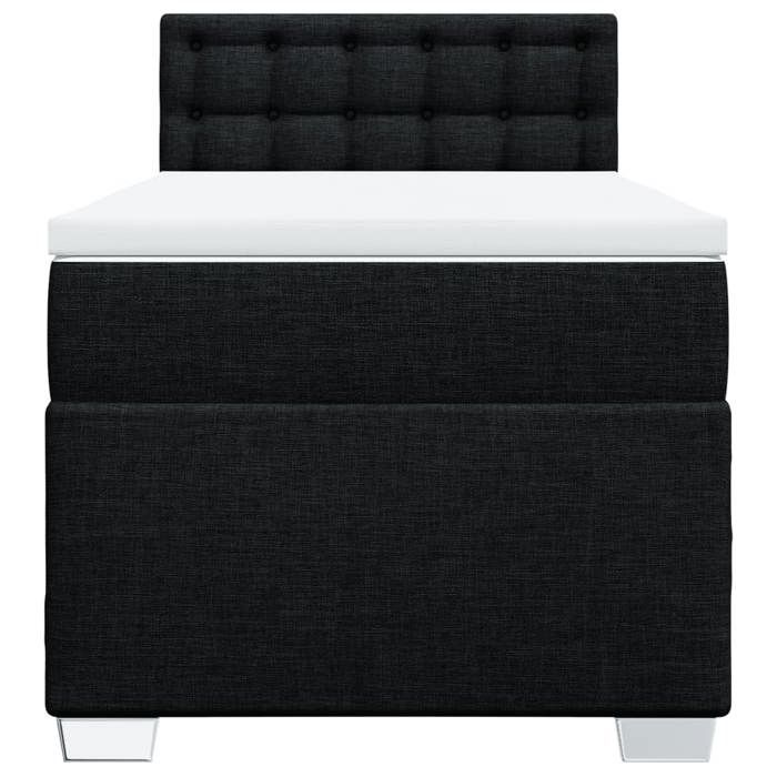Maison Exclusive - Sommier à lattes de lit avec matelas Noir 90x190 cm Tissu