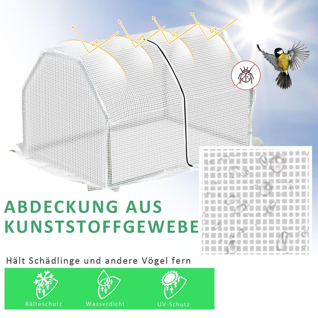 Mini Greenhouse, Weather-Resistant, Easy to Transport, 99 cm x 71 cm x 60 cm, Foil Tunnel, Green