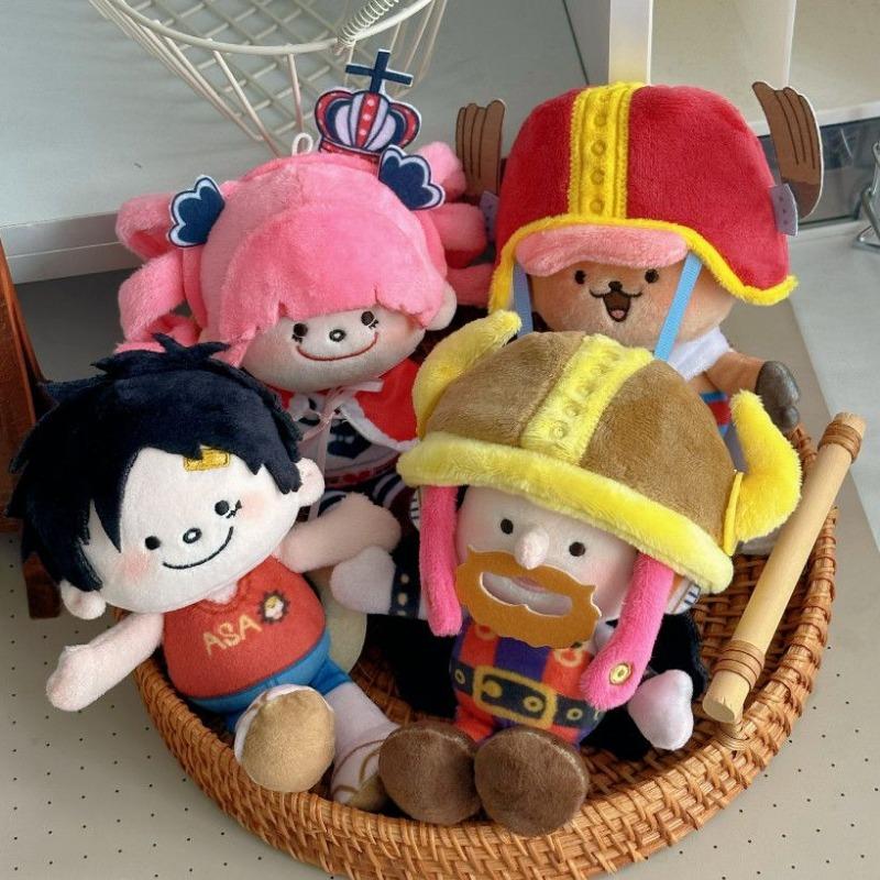 Новая плюшевая игрушка из арки Элбас One Piece V3 Хлопковая кукла Ребенок Луффи Чоппер Перона Усопп Хлопковая кукла Декор для сумки Аниме Для коллекционеров аниме