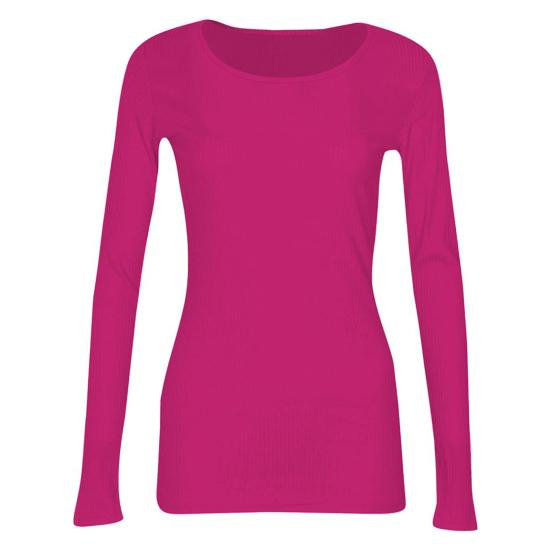 Женский ребристый топ с длинным рукавом, облегающий топ, стандартный крой, легкий, с круглым вырезом