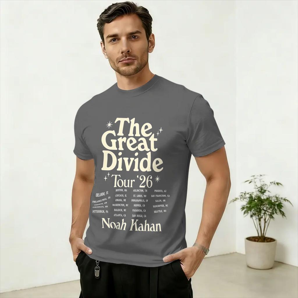 Noah The Great Divide Kahan Tour 2026 T Shirt Unisex's 100% Cotton Fashion for Male T-Shirts Crew Neck Tee Shirt Clothing Printed