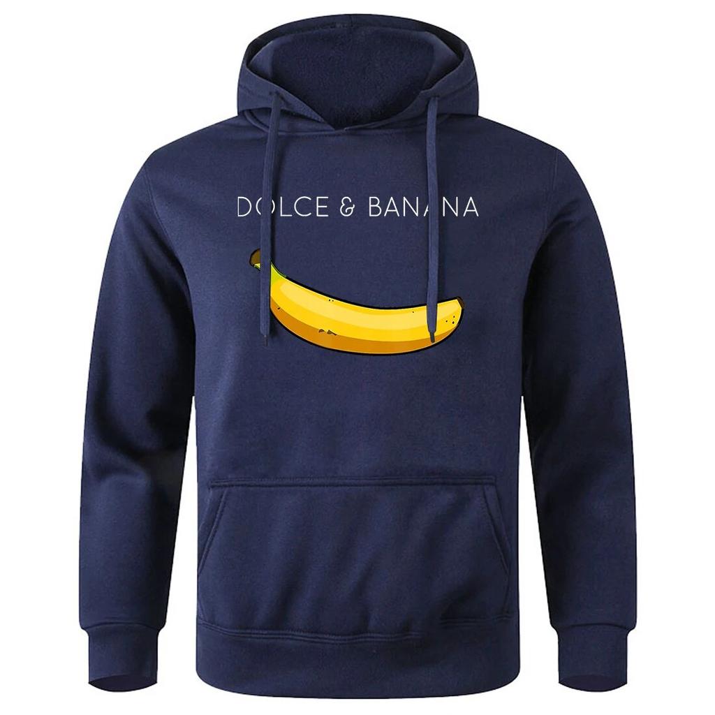 Забавные толстовки с принтом Dolce&Banana, модная новинка унисекс, новинка, толстовка унисекс, базовые повседневные универсальные толстовки, свободные объемные толстовки с капюшоном