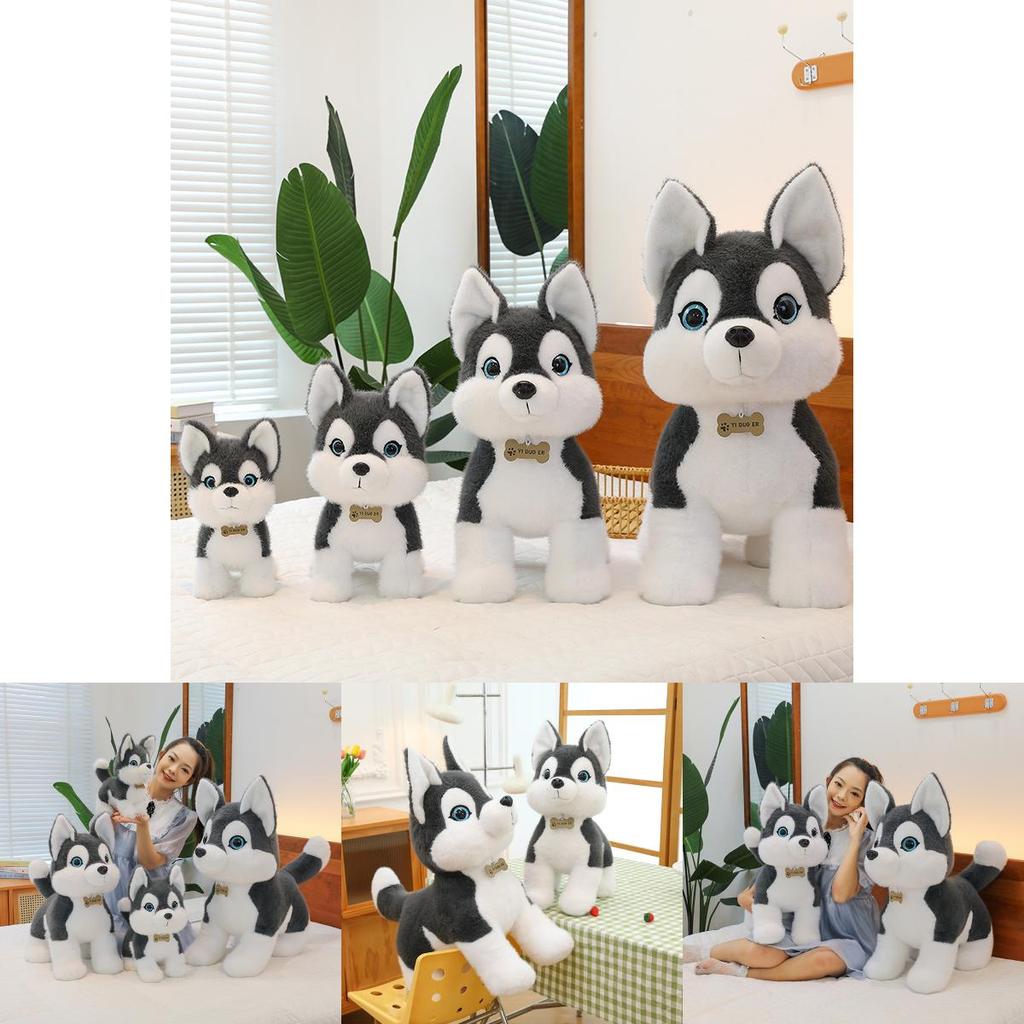 Charming Gray Husky Stuffed Animal Plush Toy Ideal For Kids And Pet Lovers Alike