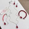 2024 Red Agate Gourd Pendant Necklace & Bracelet Set – High-End Design