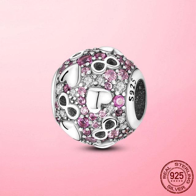 925 Sterling Silver O Pendant Love Heart Snake CZ Clip Charm Beads Fit Original Women Bracelet Bangle Silver 925 Jewelry