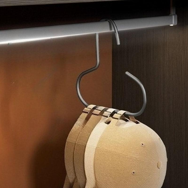 1Pc Metal Hat Organizer Hat Racks Open Hook Wardrobe Spa Saving Design Hanger for Home Dormitory Hat Organization C