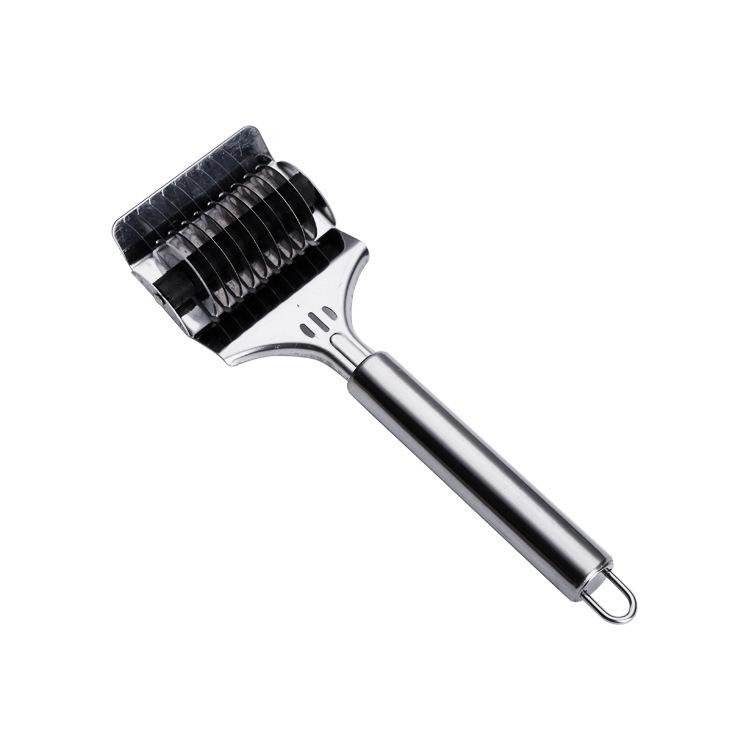 Creative Stainless Steel Dough Cutter: Manual Rolling Pin & Noodle Wheel Knife