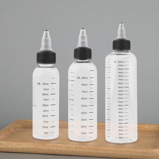 Градуированные бутылки для выдавливания с колпачками-дозаторами Прозрачный пластиковый диспенсер для соуса, масла, краски, клея Герметичные многоразовые бутылки для приправ для кухни, рукоделия, лаборатории