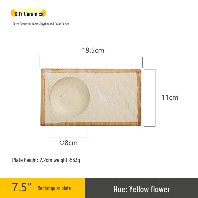 Японская минималистичная керамическая тарелка для суши и пельменей - Изысканный подглазурный дизайн