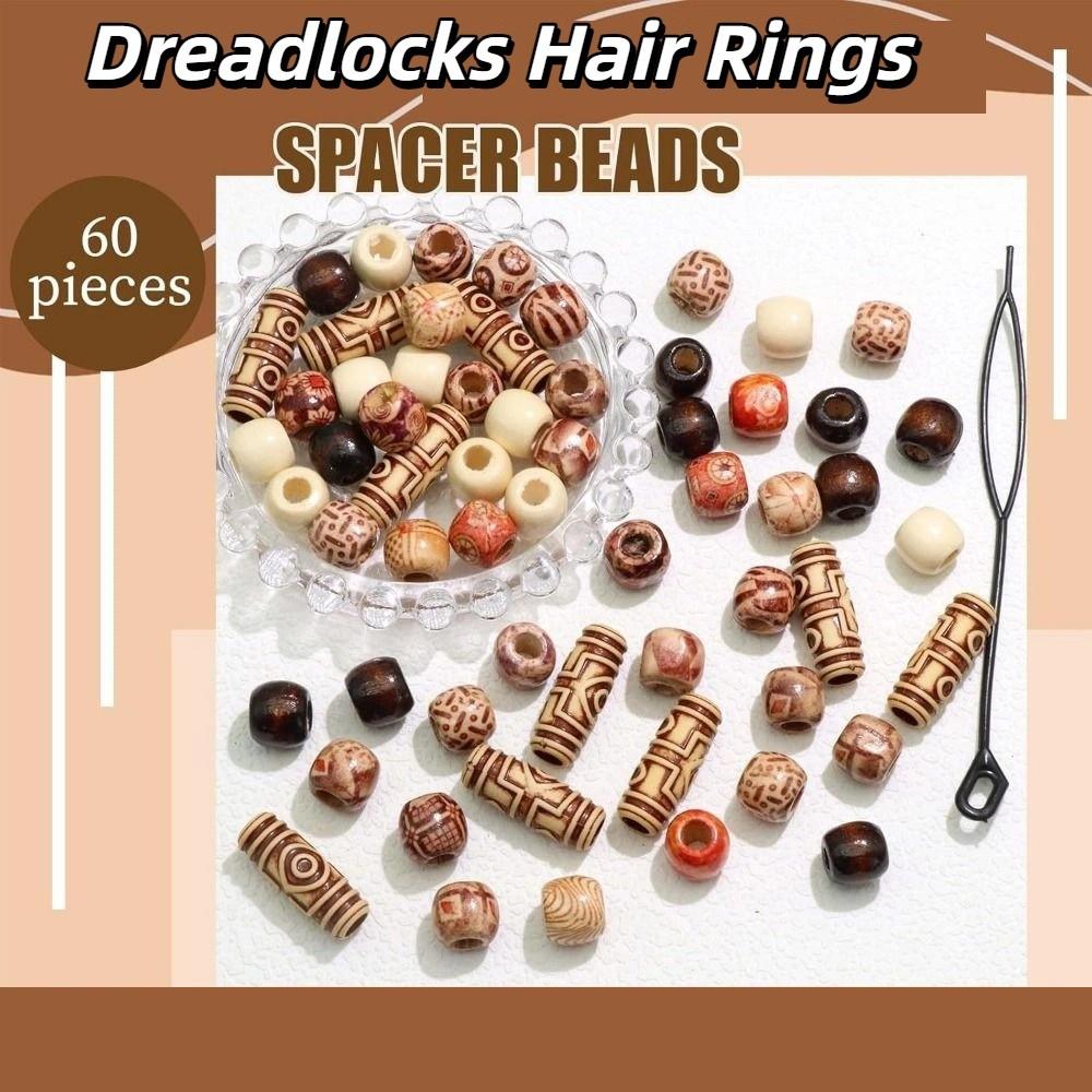 60Pcs Headwear Dreadlock Hair Beads Mixed Color Dreadlocks Hair Rings Braiding Beads  Hair Jewelry