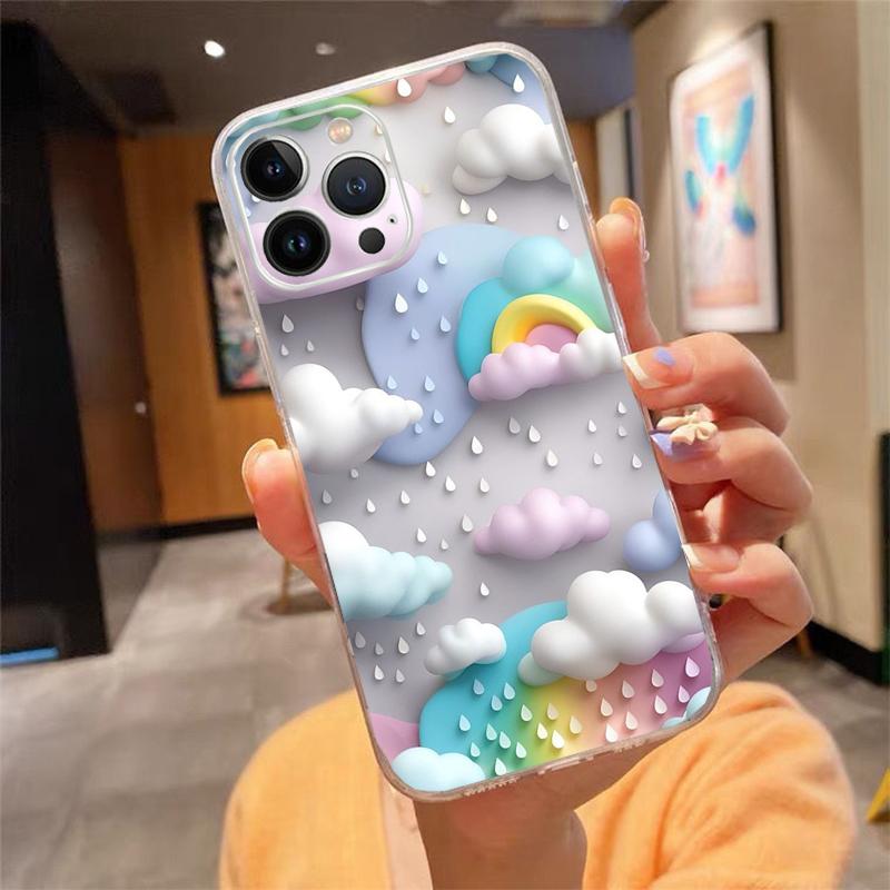 Balloon Cloud Rainbow Star Flower Phone Case For Iphone 15 14 Pro Max 13 12 11 Pro Max XSMax XR 12 13 Mini 14 Plus
