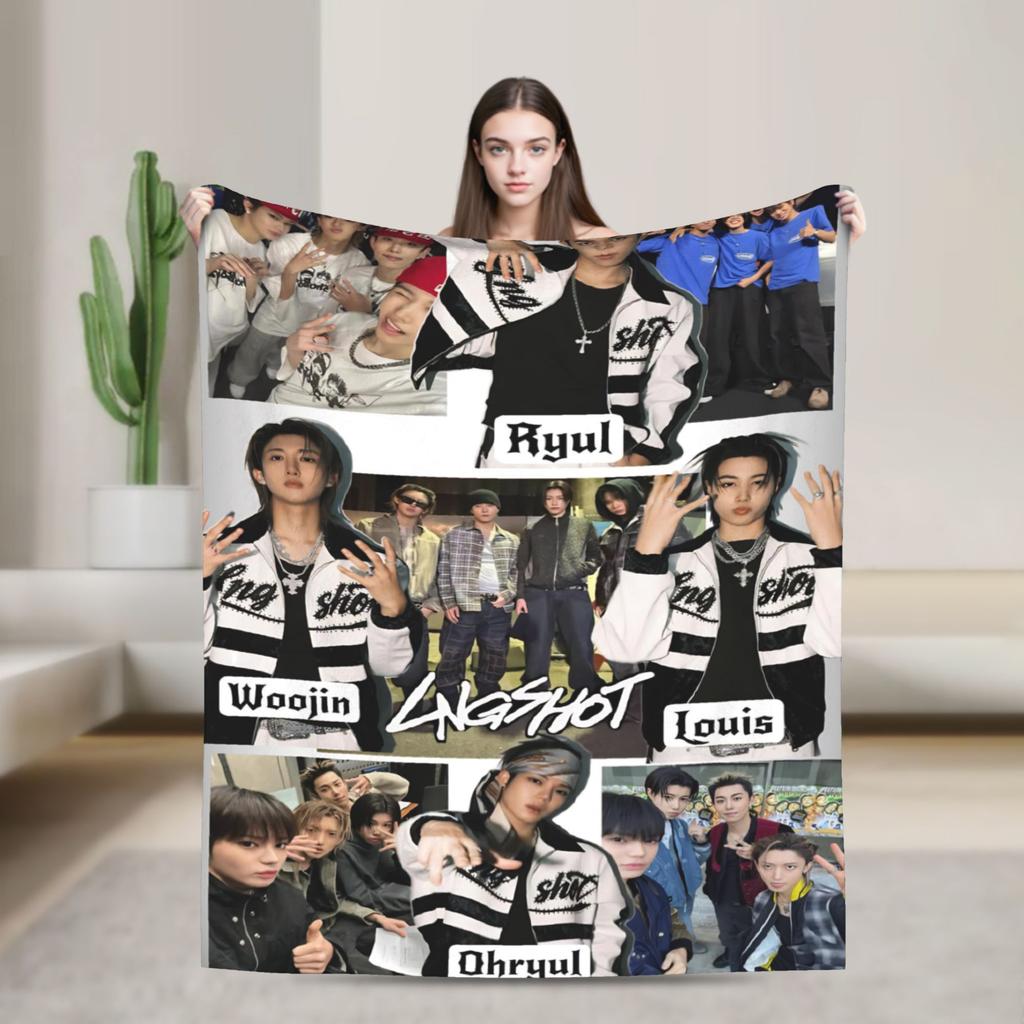 Kpop Group Lngshot  Printed Blanket For Men Women Ultra Soft  Throw Blankets for Bed 50x60 Inches Multi-size