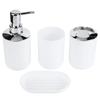 4Pcs Set Bathroom Kit Accessory Plastic Lotion Bottle Storage Cup Rinse Cup Soap Dish