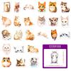 50 Watercolor Cat Stickers Cartoon Cute Cat Watercolor Stickers Decorative Suitcase Guitarist Account Book Stickers