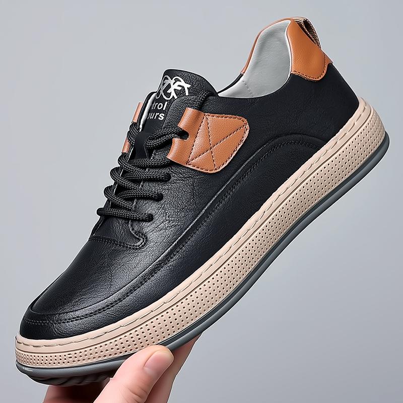 Fashion New 2025 Men's Shoes Luxury Brand Leather Casual Shoes High Quality Comfort Men Sneakers Breathable Skate Shoes Tenis Masculino