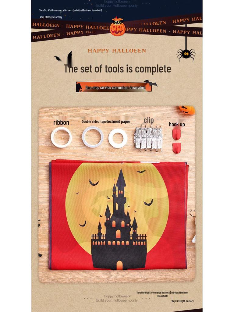 Halloween Pumpkin Hanging Cloth for Outdoor and Shop Decor