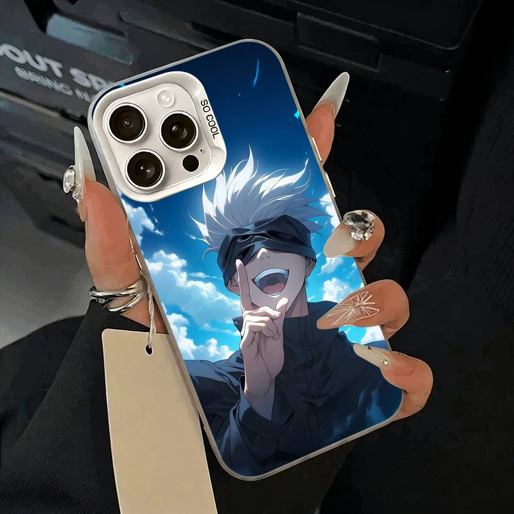 Любимые Аниме Персонажи-С-Сатору Г-Годжо Чехол для Телефона Для IPhone 17 Air 16 15 14 13 12 11 Pro Max Белый Серебристый Жесткий Чехол