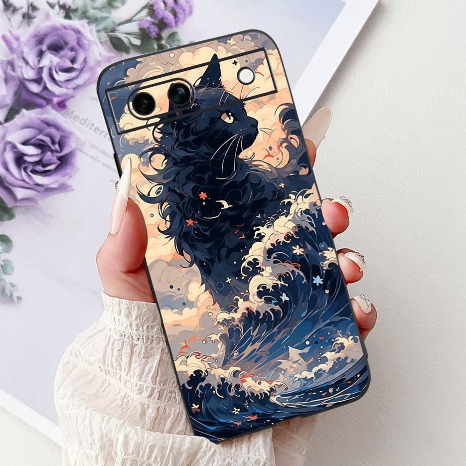 For Google Pixel 8A Case Pixel8 Pro Cute Cat Lion Painted Cover Soft TPU Phone Case For Google Pixel 8 Pro Pixel8A Fundas Bumper