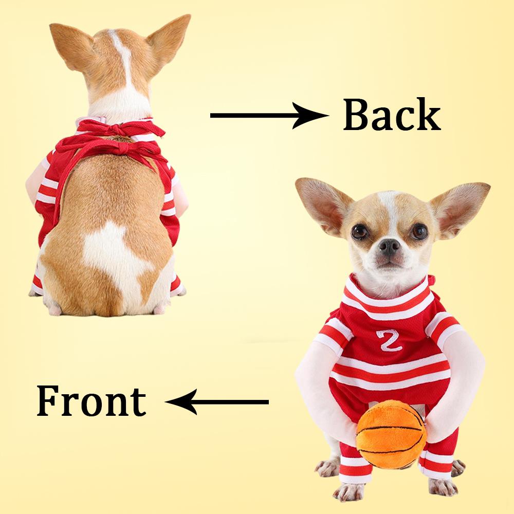 Хэллоуин Костюмы для питомцев для баскетбола Регулируемые Веселые Вечеринка Одежда для щенков Одежда для косплея спортивного игрока Для маленьких собак Кошек Чихуахуа