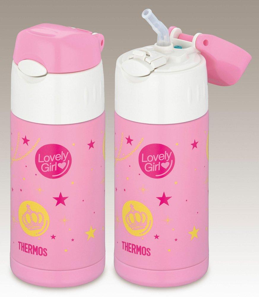 Thermos Термобутылка с трубочкой, вакуумная, открывающаяся, розовый P [Тип с одной кнопкой] 0,36 л FFI-400F