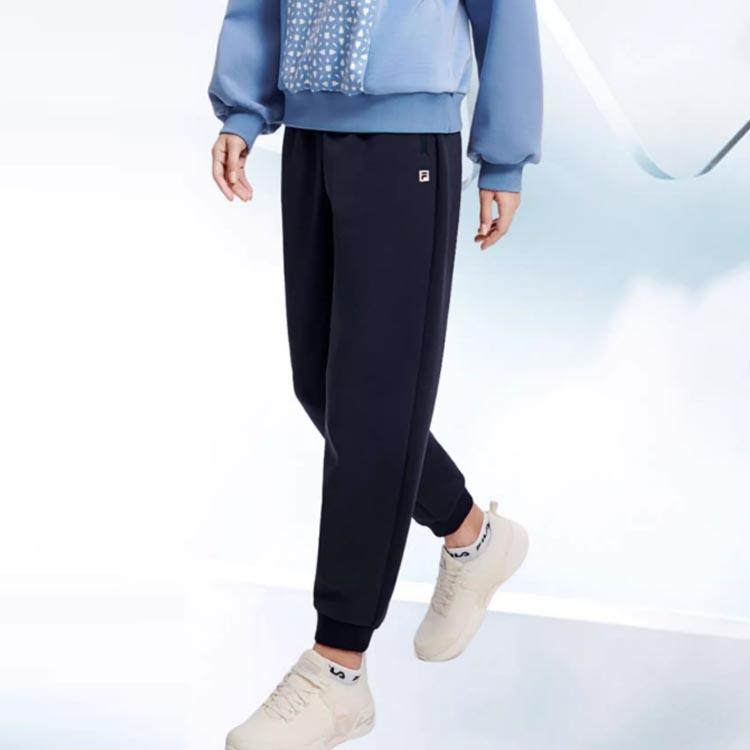 Fila Атлетика Однотонные Простые Брюки для Фитнеса с Манжетами Женские брюки Темно-синий A11W311603F-NV