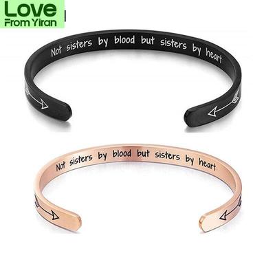 Браслеты из нержавеющей стали для сестер, лучшие друзья, браслет-манжета, женские модные украшения