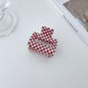 Red Eyecatching And White Plaid Hair Claws For Women Handmade Quality Pvc Stylish Accessories Hair