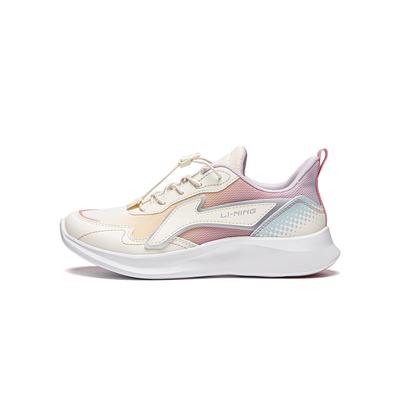 Li Ning Kids Синтетическая кожа Градиент Простая модная удобная универсальная повседневная обувь Детская повседневная обувь Off-White YKCU116-2