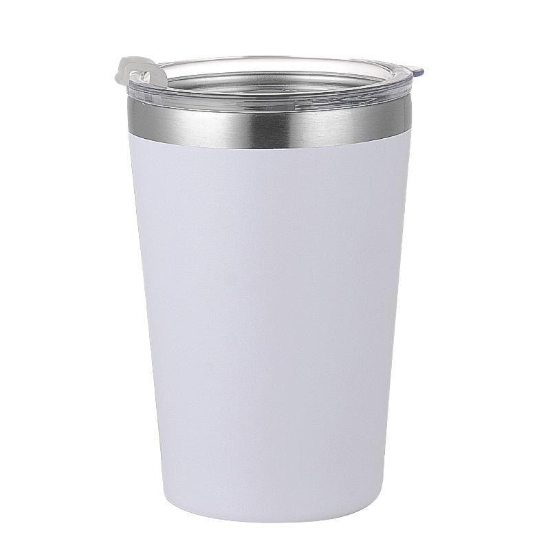 Milk Cup, 304 Stainless Steel Insulated Cup with Lid, Coffee Cup, Double-layer Spray Painted Straight Body Car Cup