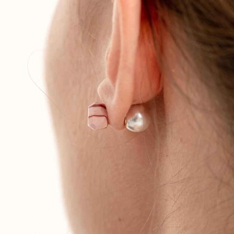 cerabonito Stratum Bothside Pearl Earring (autumn)