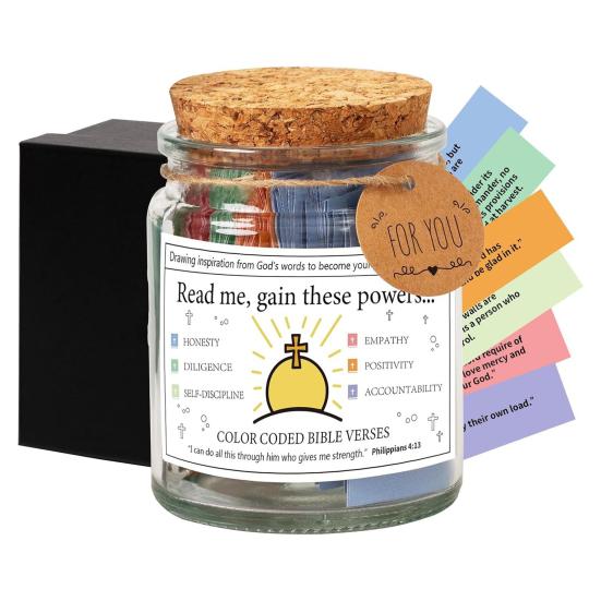 Bible Verse Jar Read Me When Bible Verses Jar Daily Prayer Hope Jar with 90 Verses Christian Gifts for Women Men