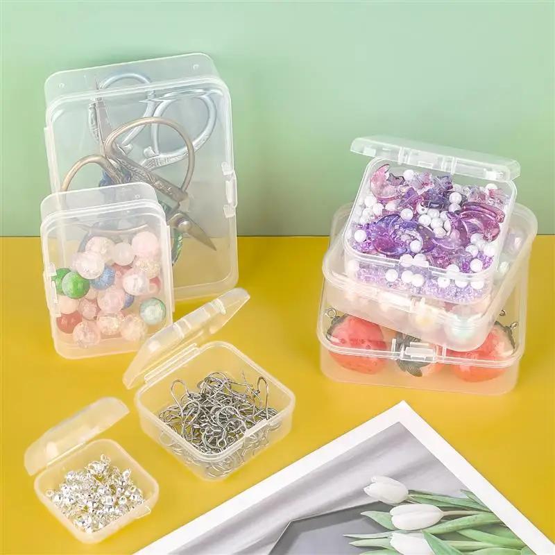 4-28Pcs Plastic Storage Box Transparent Jewelry Storage Box Container Portable Earring Ring Earplugs Packaging Storage Case