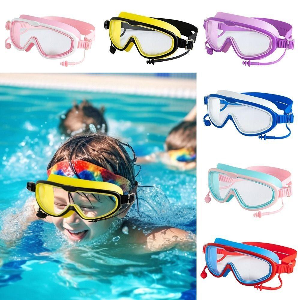 Противотуманные детские плавательные очки с большой оправой Полезные детские очки