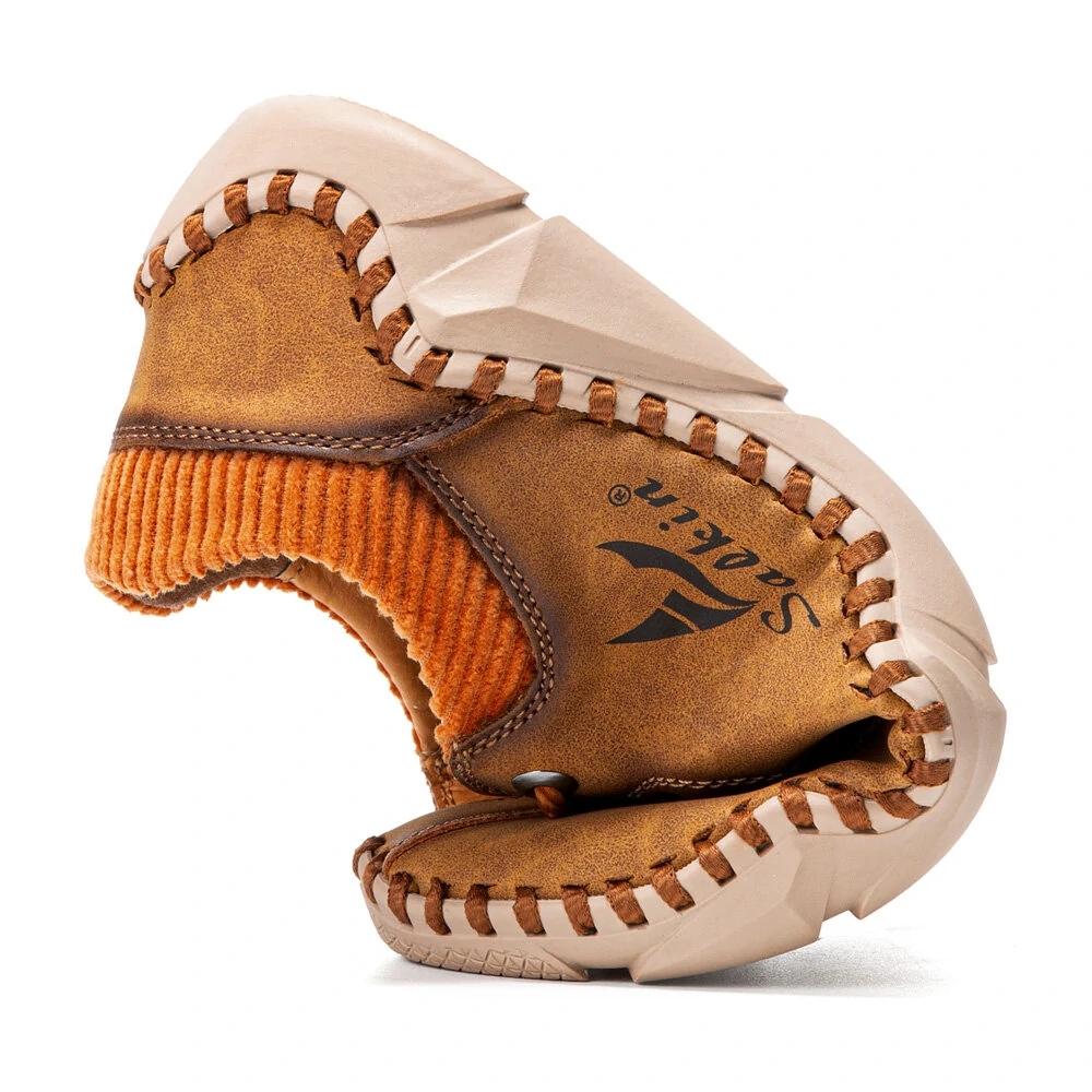 Мужская повседневная кожаная обувь из спилка, мужские лоферы, удобная обувь для вождения, мокасины, мужская обувь на плоской подошве