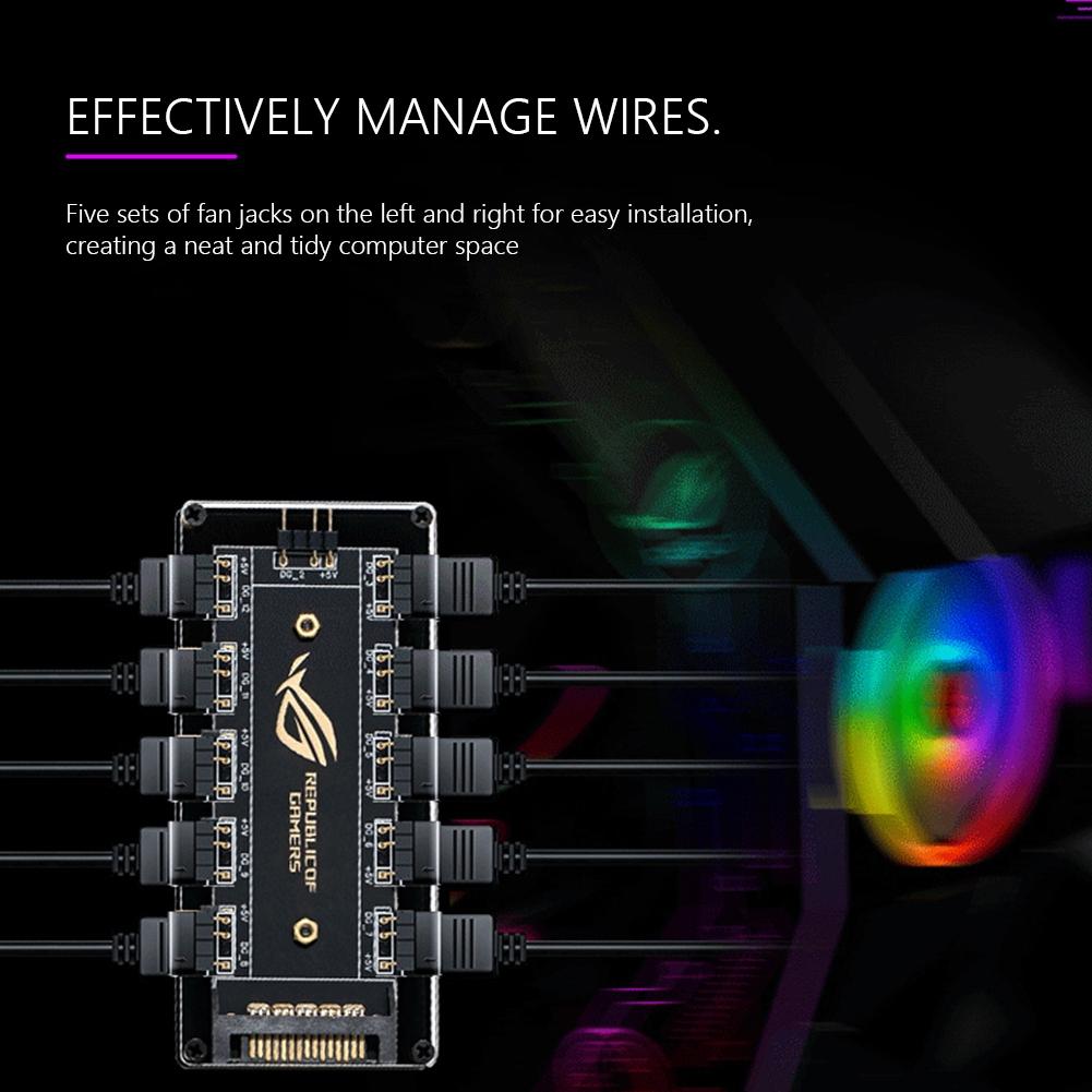 5V/3PIN ARGB кабель-разветвитель концентратор ASUS AURA SYNC RGB вентилятор концентратор адаптер SATA удлинитель кабеля питания адаптер для ПК кулер