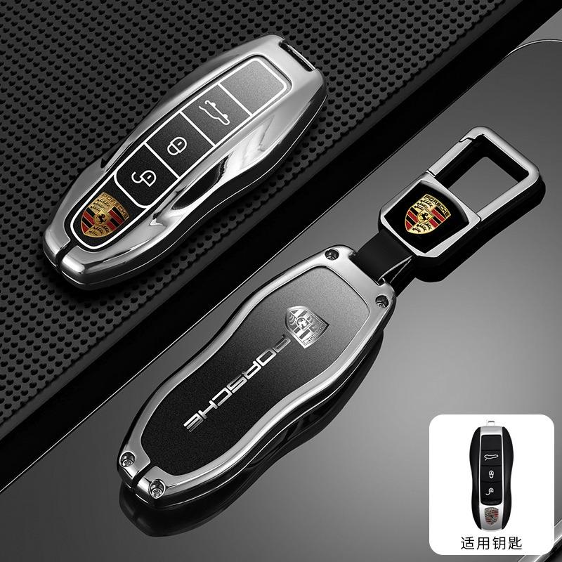 AFEBO1 Zinc Alloy Car Key Case Cover Protector Shell Smart Remote Accessories for Porsche 911 718 Panamera Macan Cayenne Boxster Cayman