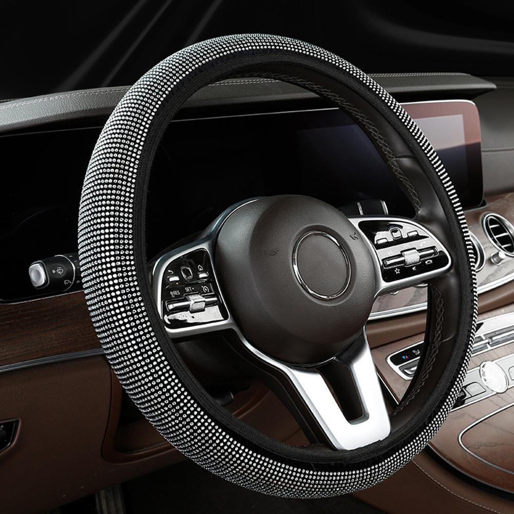 Чехол на руль автомобиля с бриллиантовым кристаллом для внешнего диаметра 14 1/2-15 дюймов, автомобильные аксессуары, автомобильный стиль W4t9