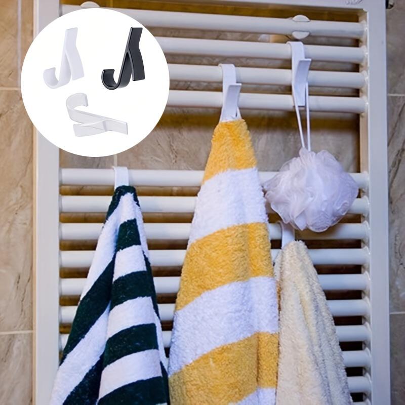 1 шт. Компактная белая пластиковая вешалка для полотенцесушителя - Прочный держатель-крючок для полотенец, шарфов и т. д., Простая установка, Сушилки